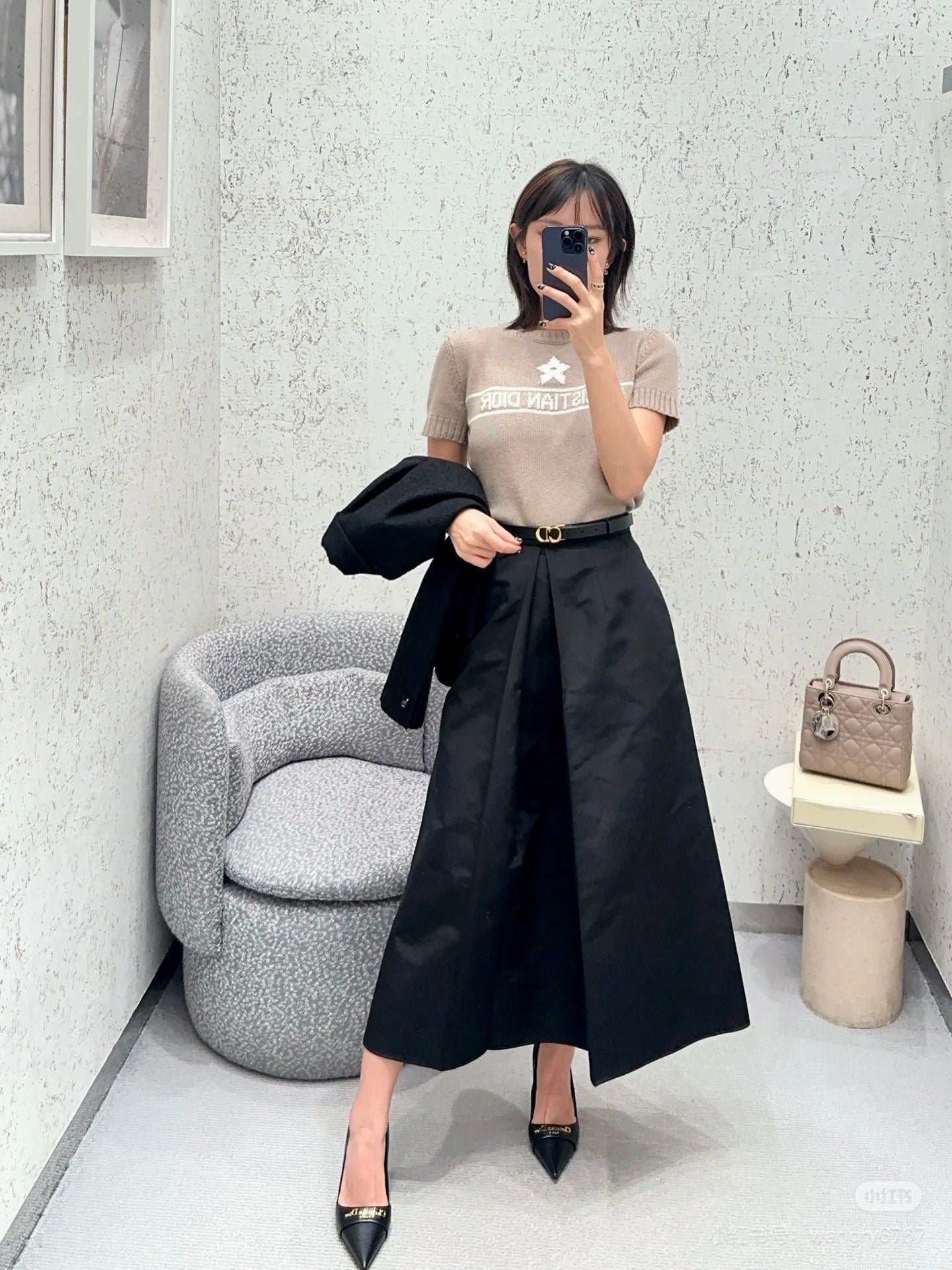 D 25ss belt skirt