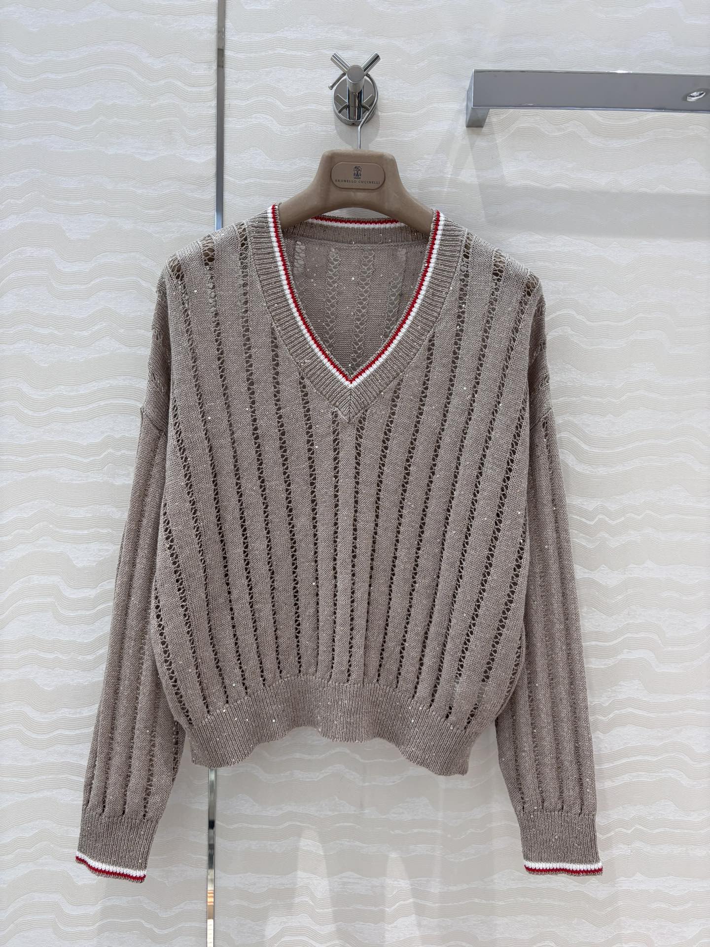 v neck knitted sweater