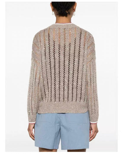 v neck knitted sweater