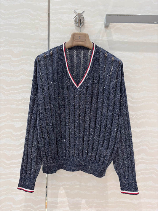 25ss v neck knitted sweater