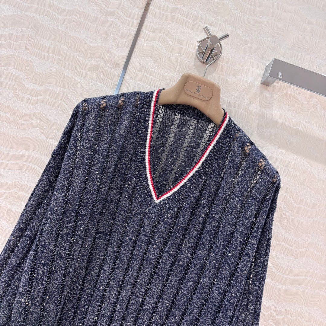 25ss v neck knitted sweater