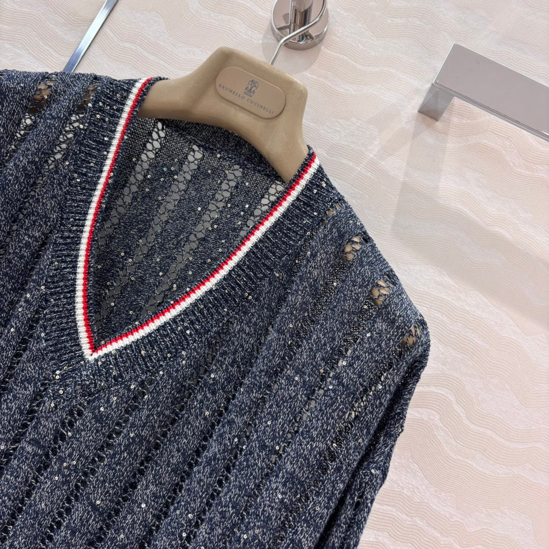 25ss v neck knitted sweater