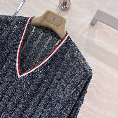 25ss v neck knitted sweater