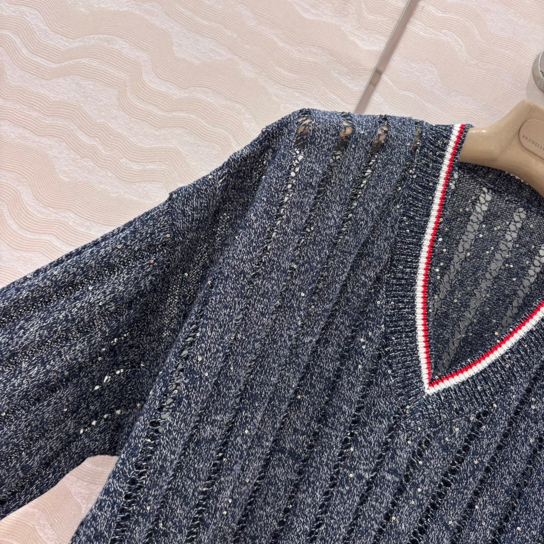 25ss v neck knitted sweater