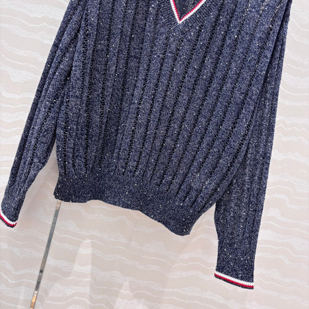 25ss v neck knitted sweater