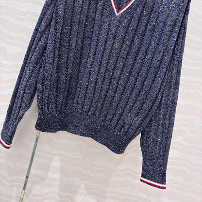25ss v neck knitted sweater