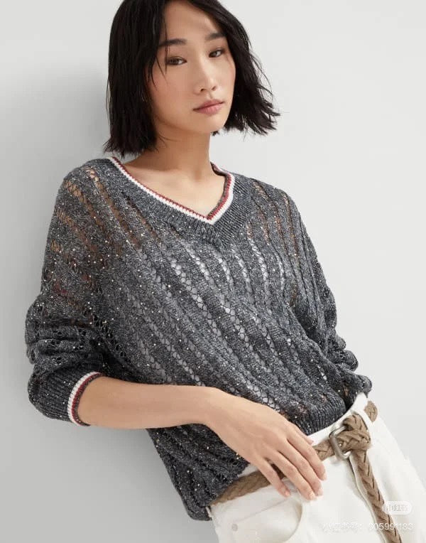 25ss v neck knitted sweater