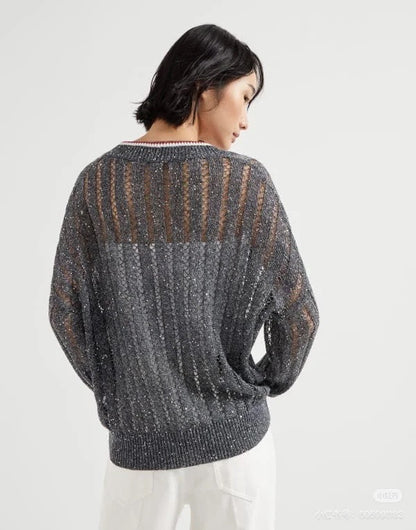 25ss v neck knitted sweater