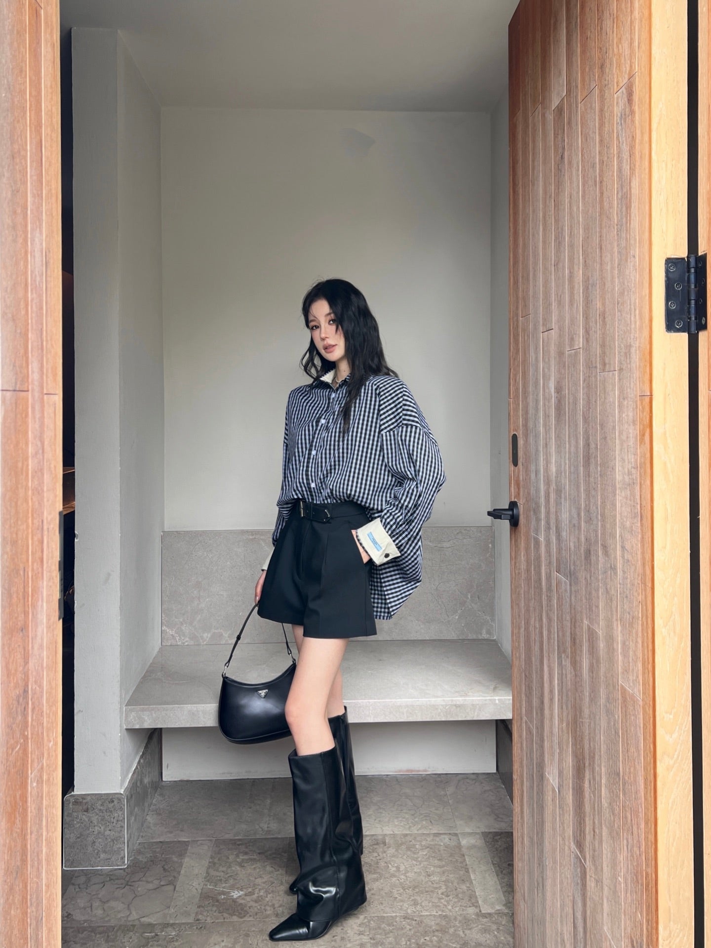 P 25ss loose fit buttons shirt