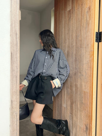 P 25ss loose fit buttons shirt