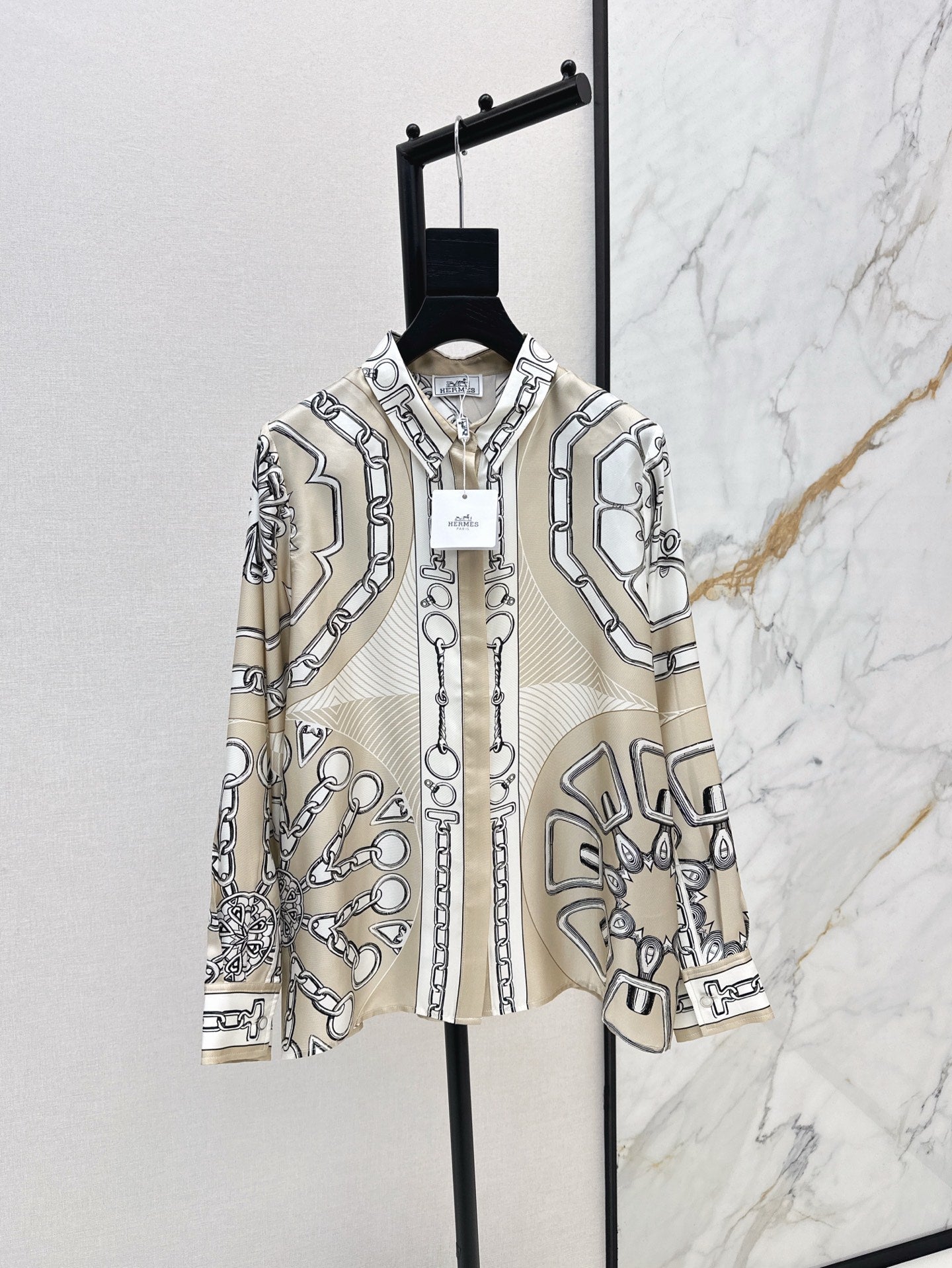 H 25ss silk buttons shirt