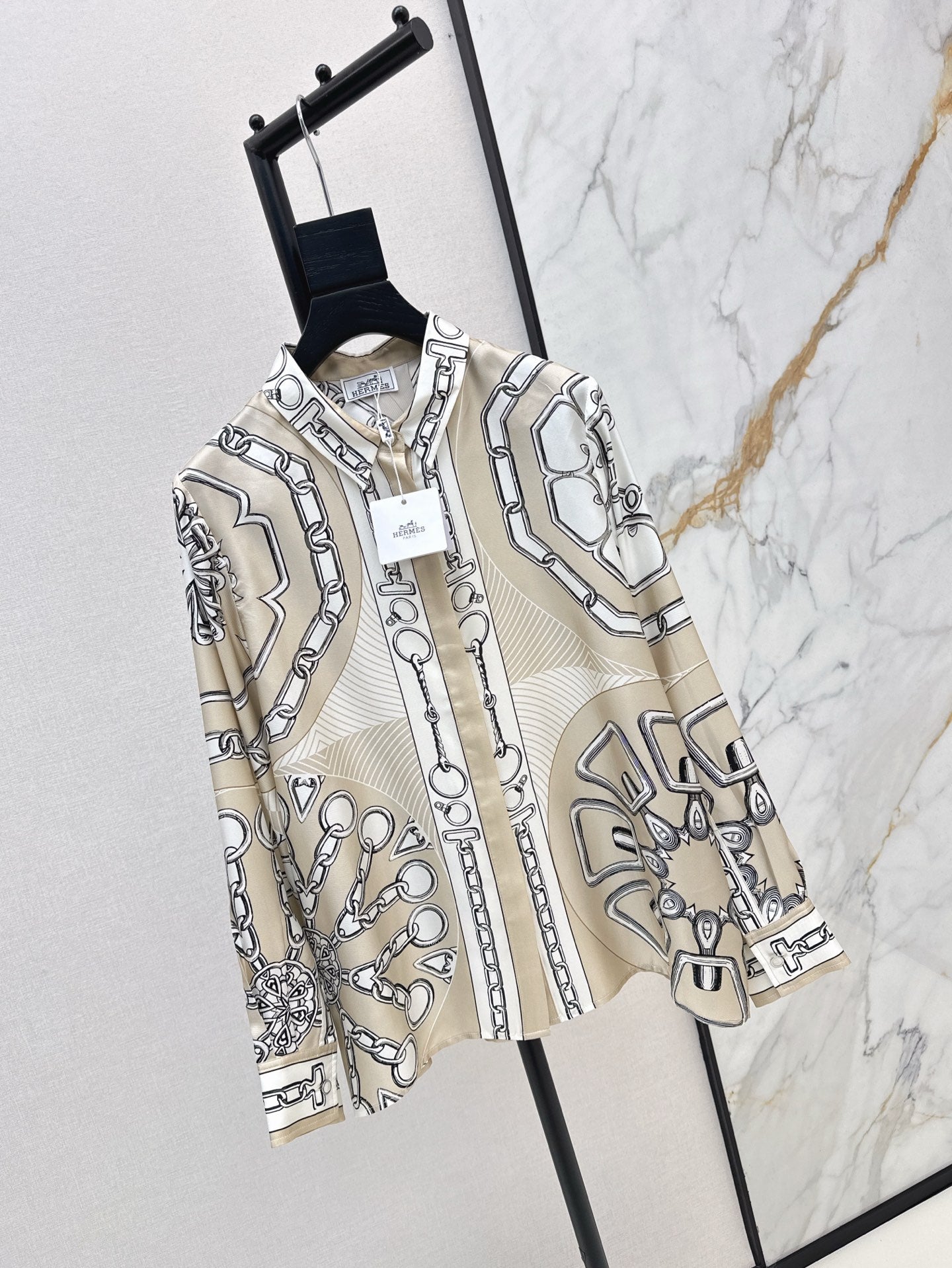 H 25ss silk buttons shirt