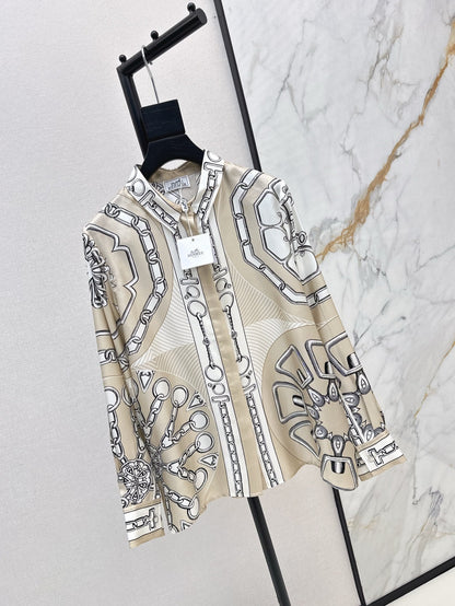 H 25ss silk buttons shirt