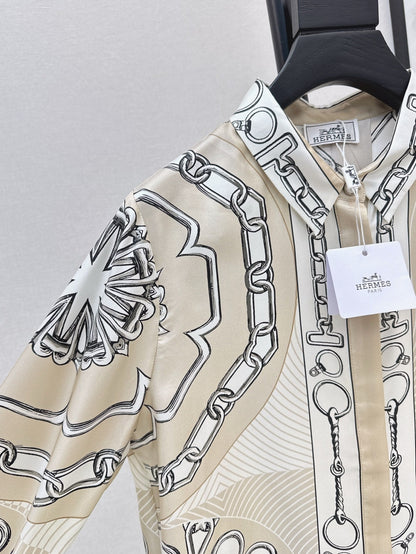 H 25ss silk buttons shirt