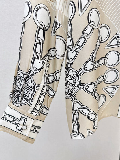 H 25ss silk buttons shirt