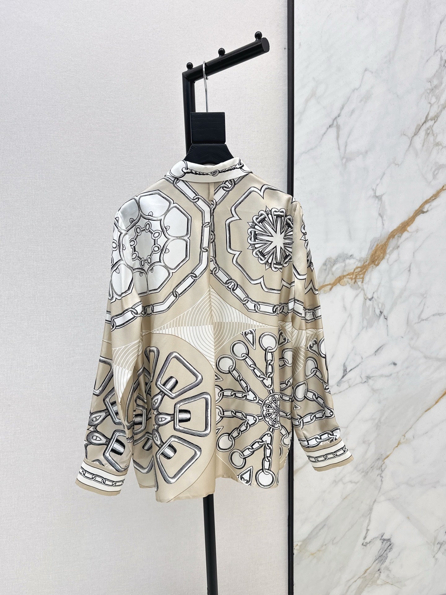 H 25ss silk buttons shirt