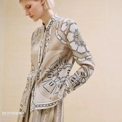 H 25ss silk buttons shirt