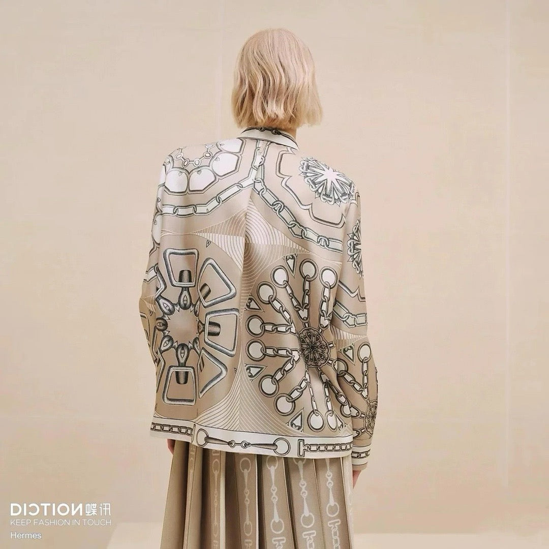 H 25ss silk buttons shirt