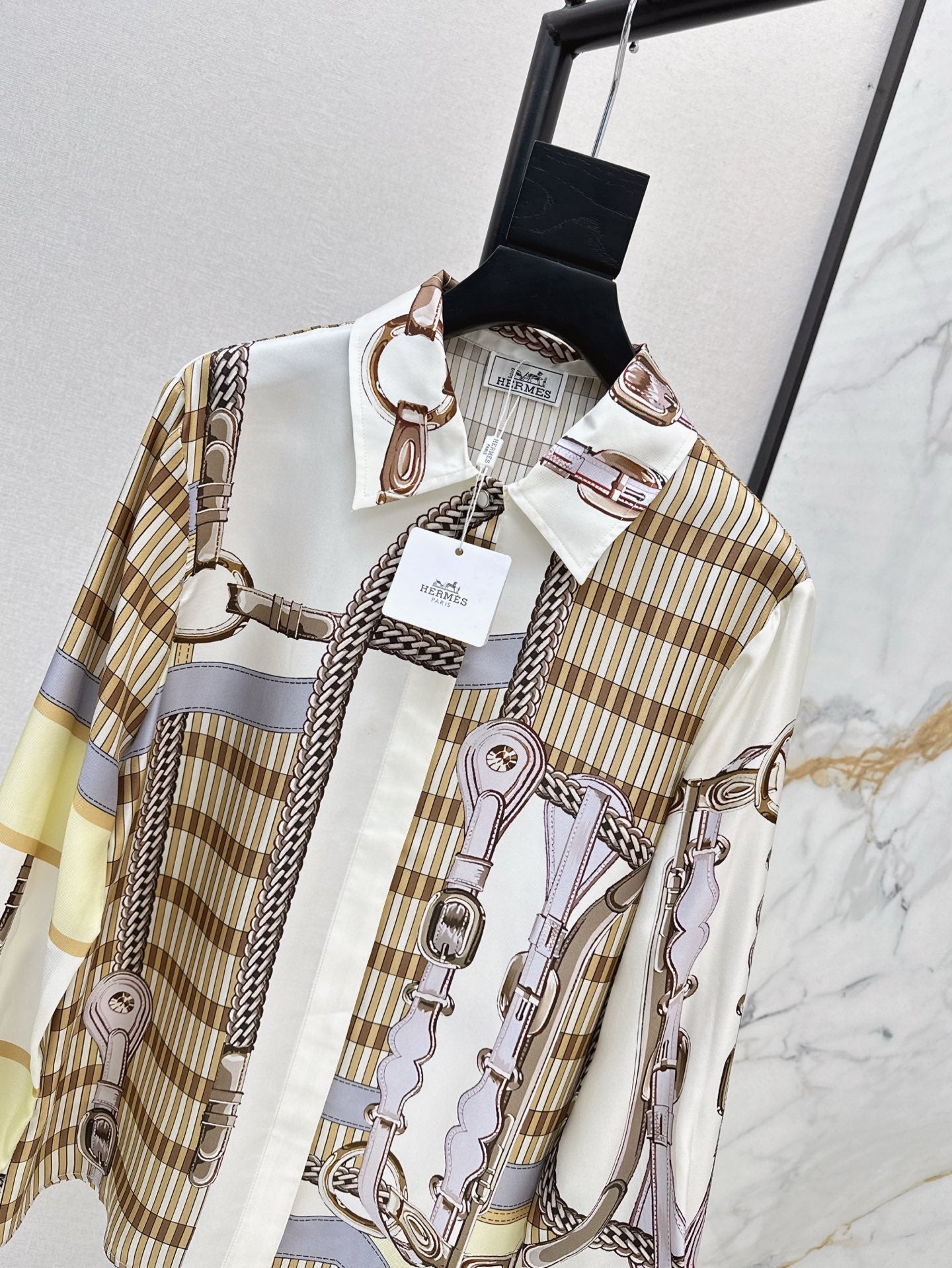 25ss coaching remix silk shirt