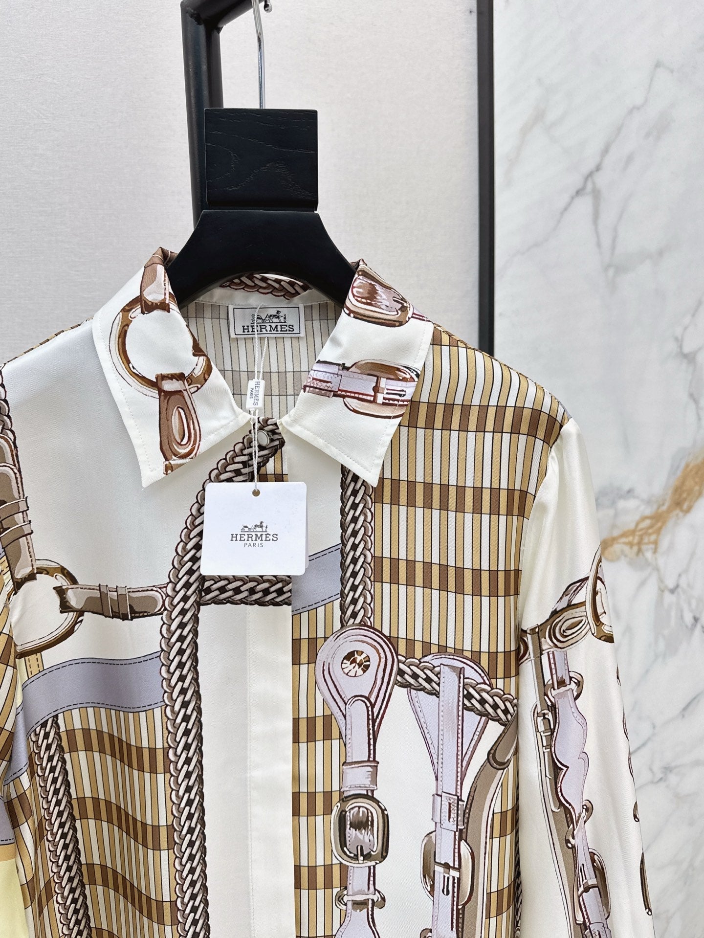 25ss coaching remix silk shirt