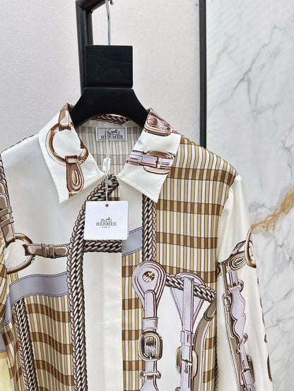 25ss coaching remix silk shirt