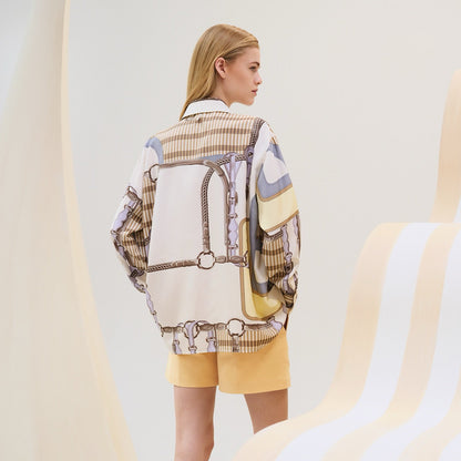 25ss coaching remix silk shirt