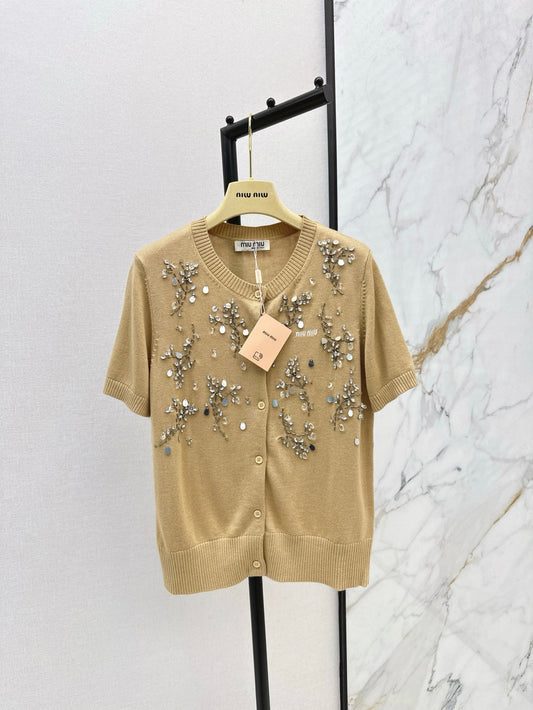 25ss beaded knitted cardigan