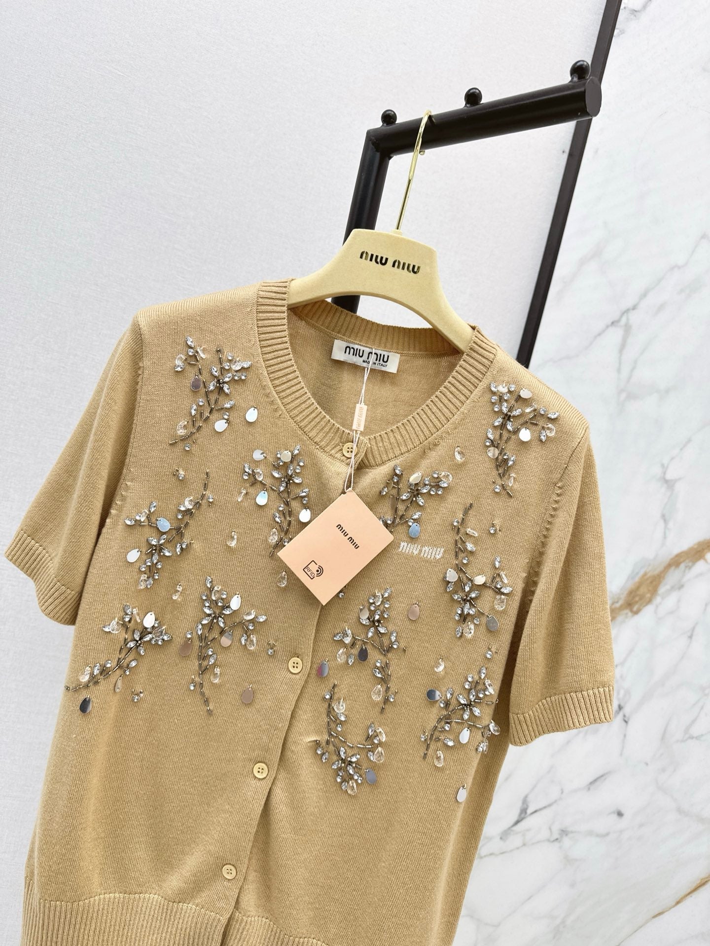 25ss beaded knitted cardigan