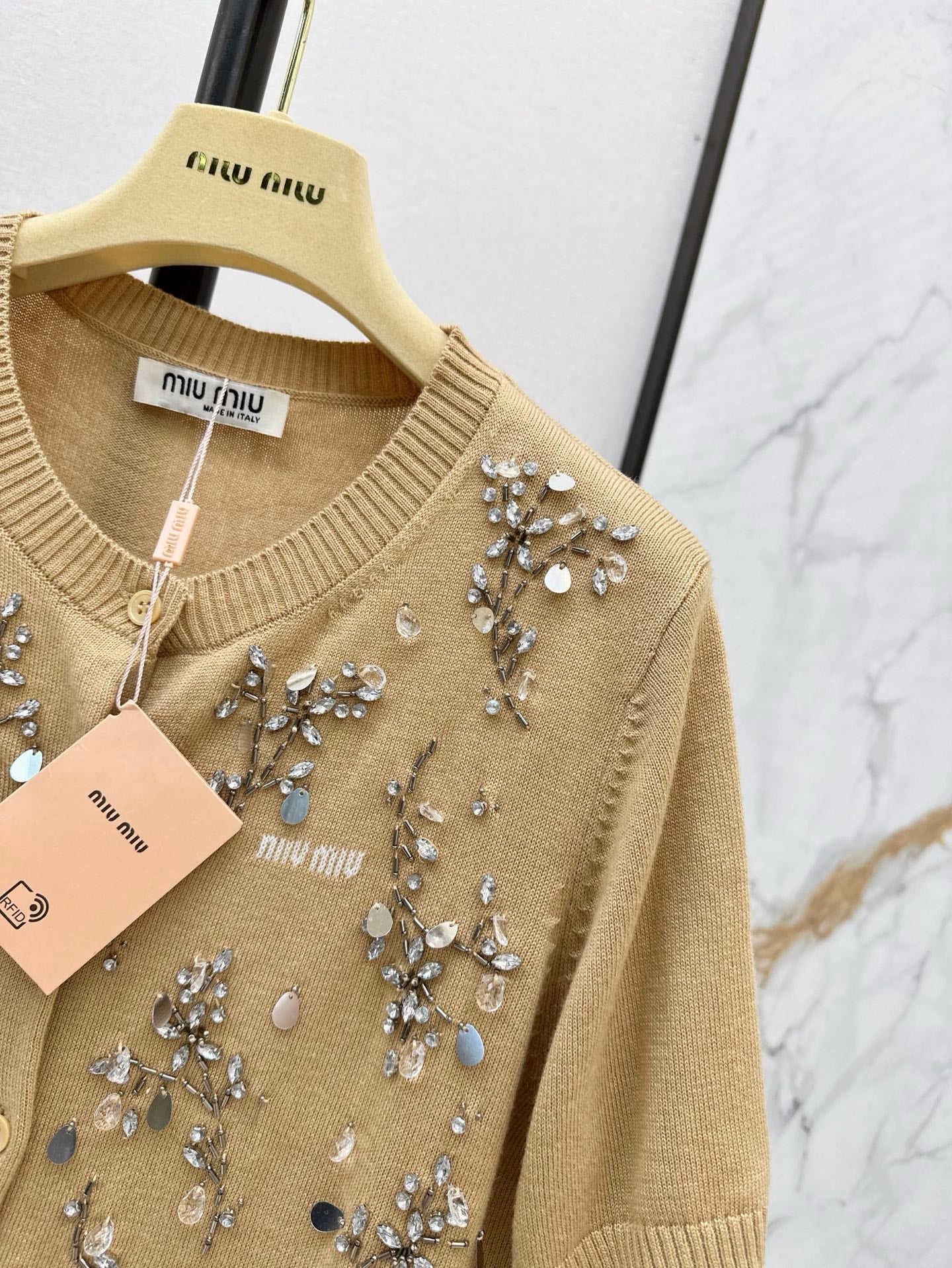 25ss beaded knitted cardigan