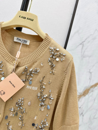 25ss beaded knitted cardigan