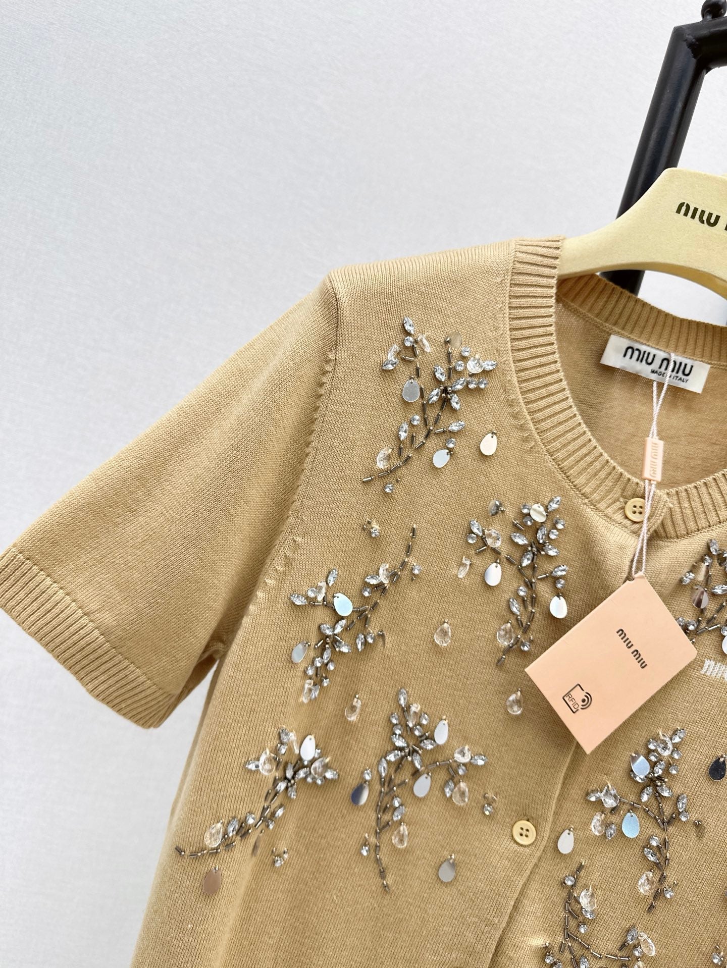 25ss beaded knitted cardigan