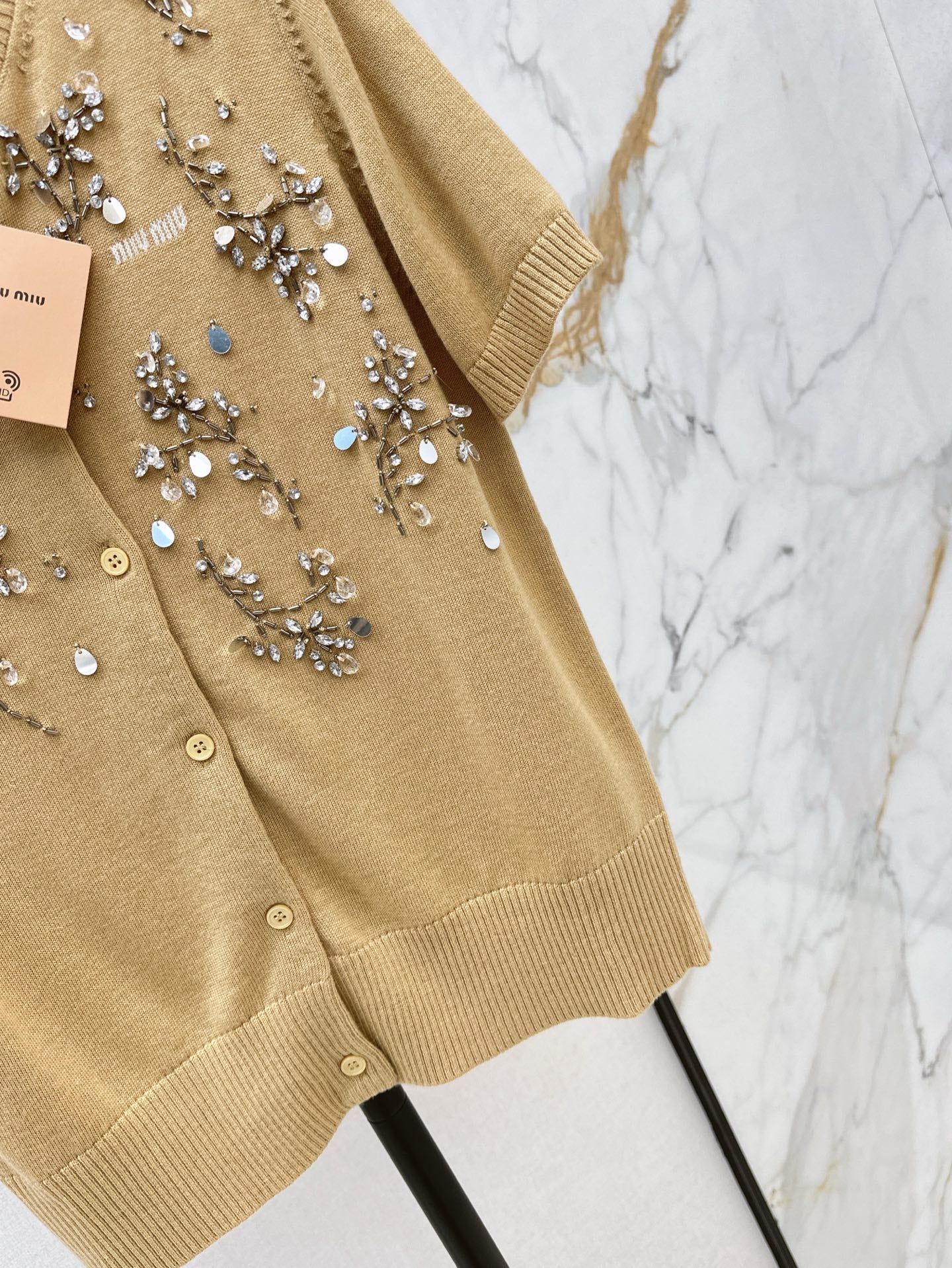 25ss beaded knitted cardigan