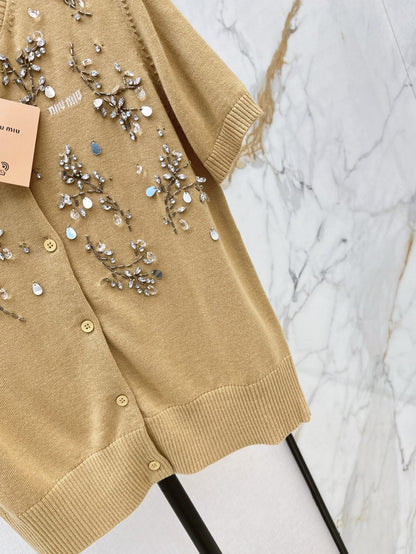 25ss beaded knitted cardigan