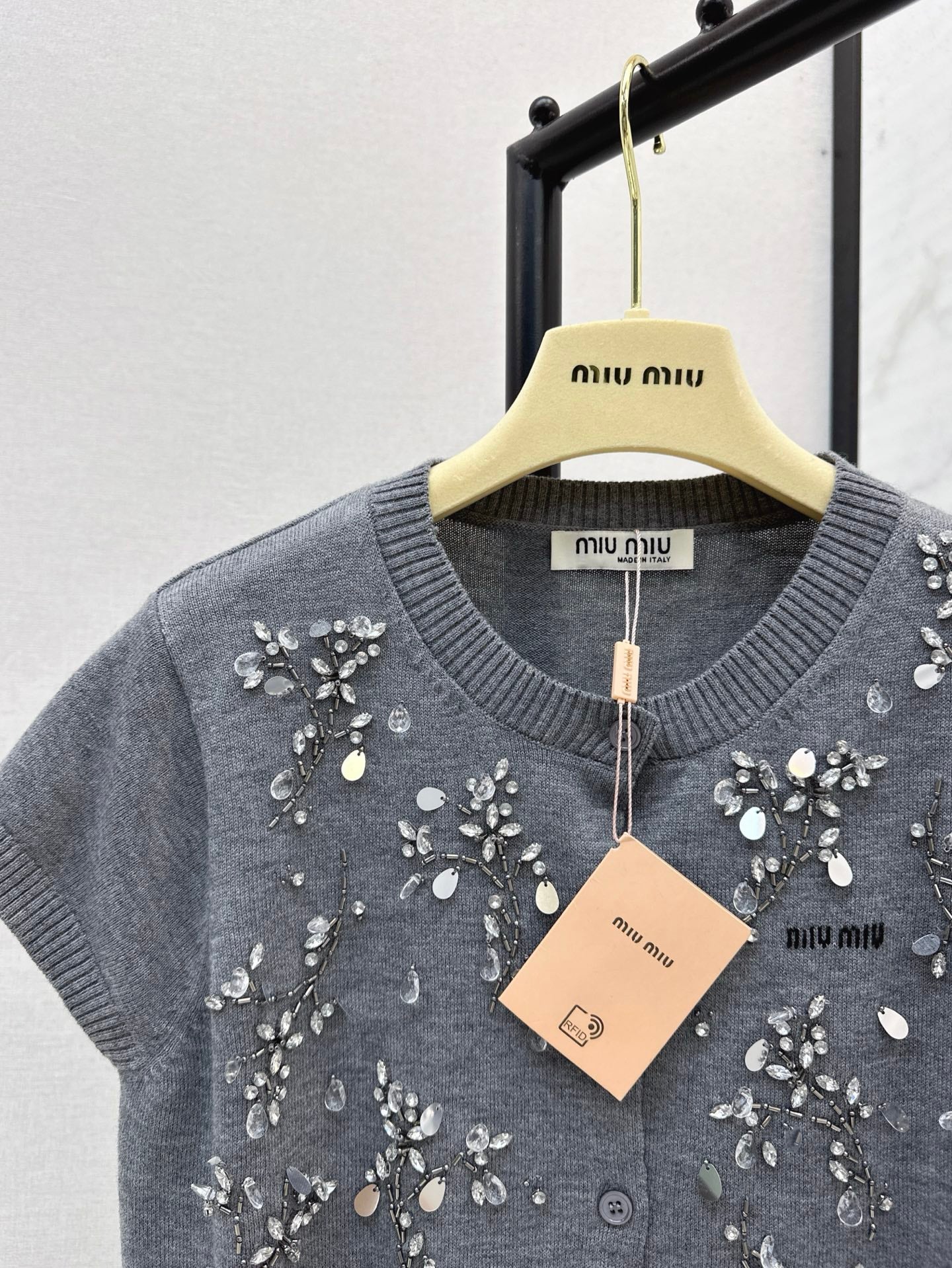 25ss beaded knitted cardigan