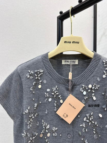 25ss beaded knitted cardigan