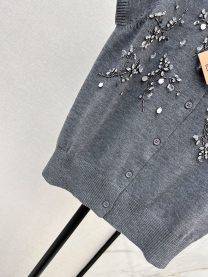 25ss beaded knitted cardigan