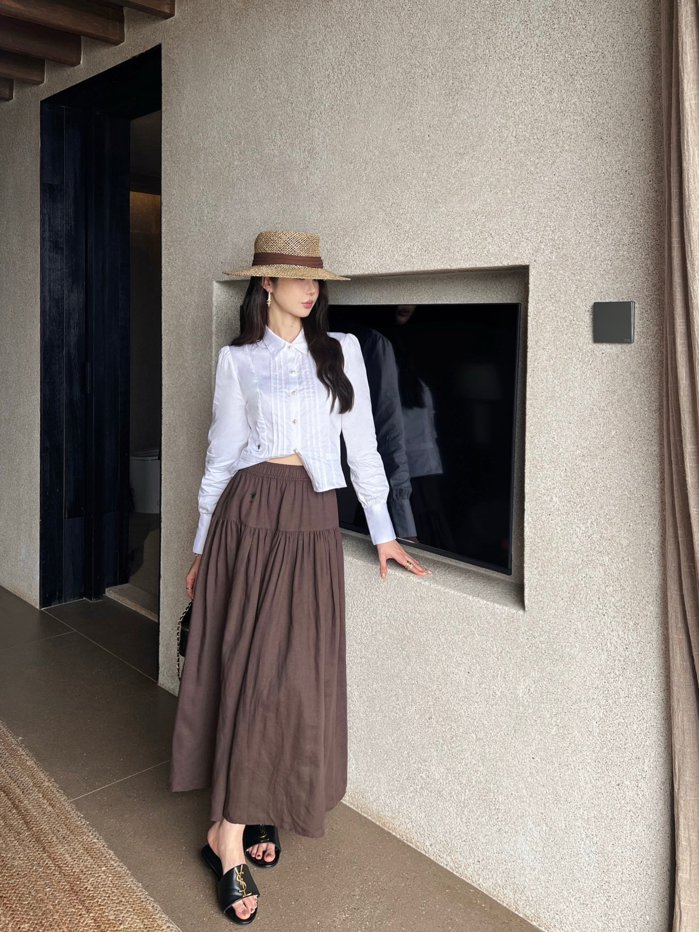 25ss embroidered skirt