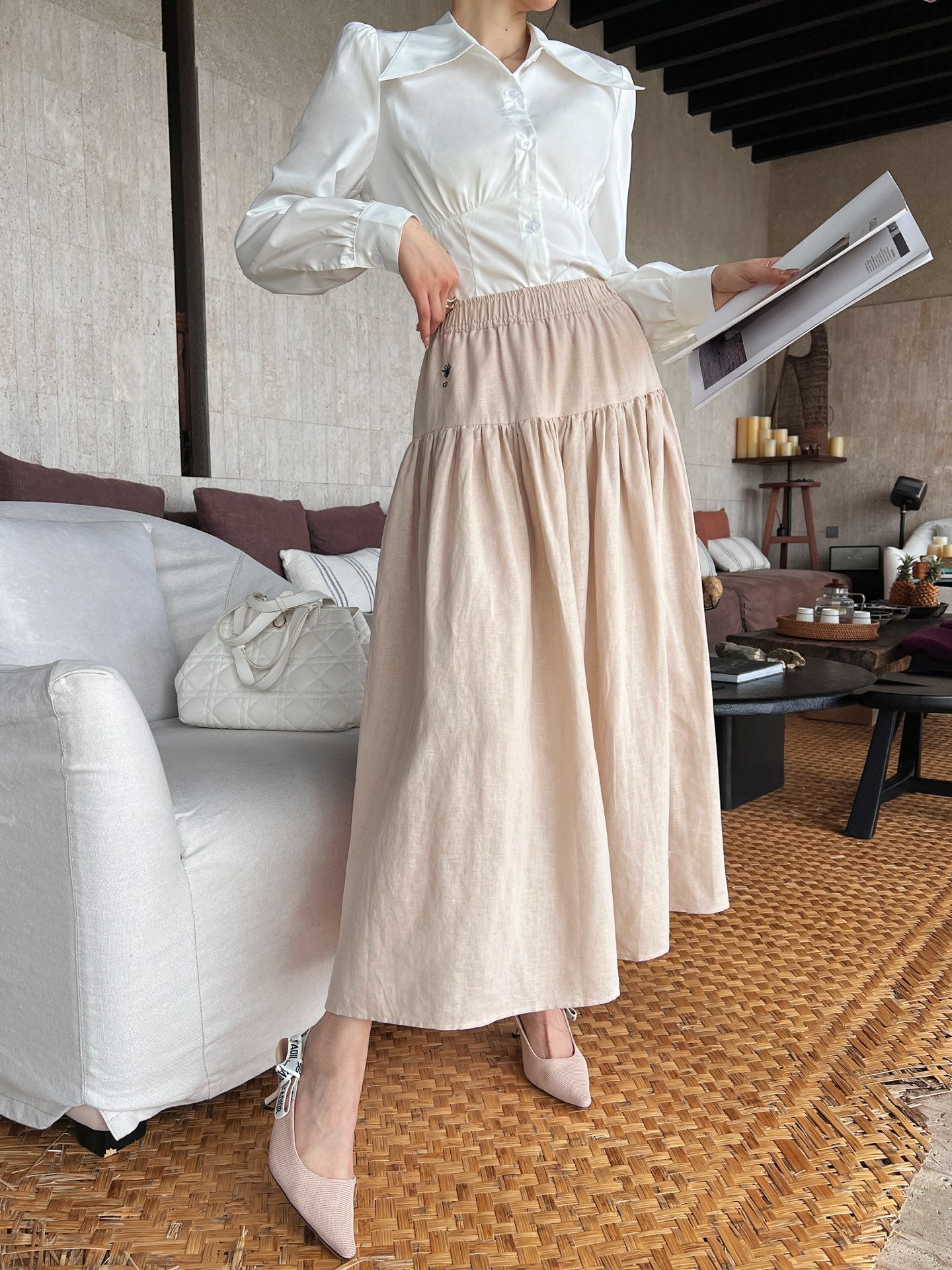 25ss embroidered skirt