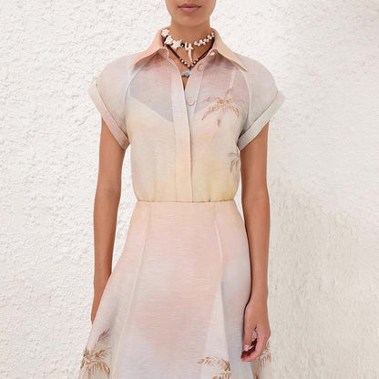 25ss silk 2piece shirt set