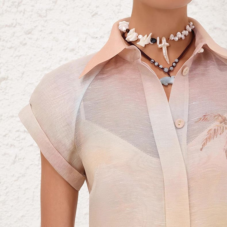 25ss silk 2piece shirt set