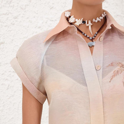 25ss silk 2piece shirt set