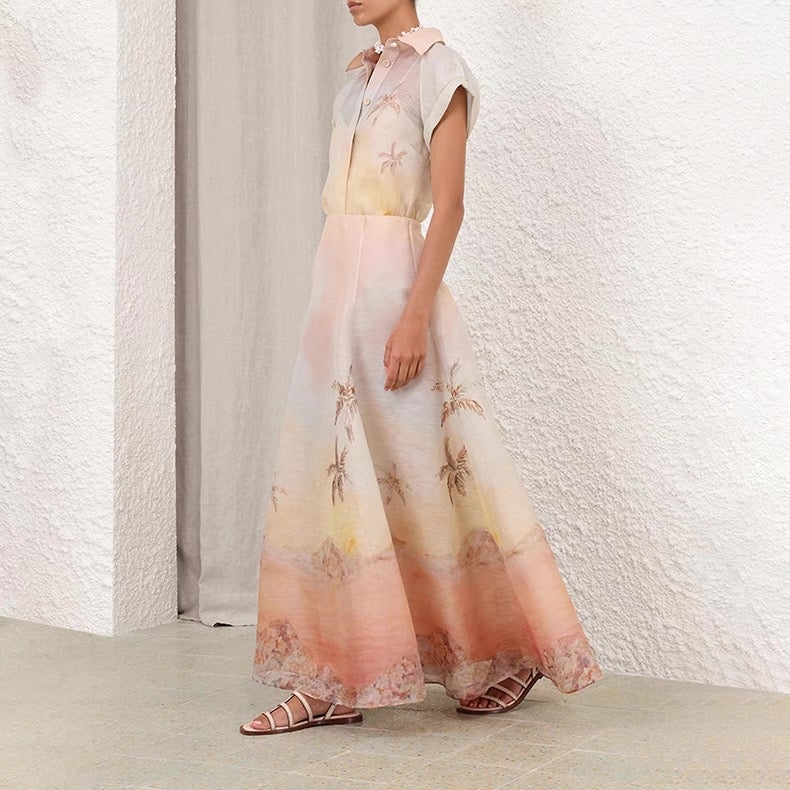 25ss silk 2piece shirt set