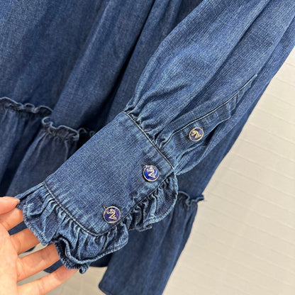 25ss retro denim dress