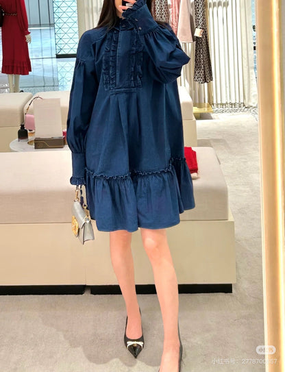 25ss retro denim dress