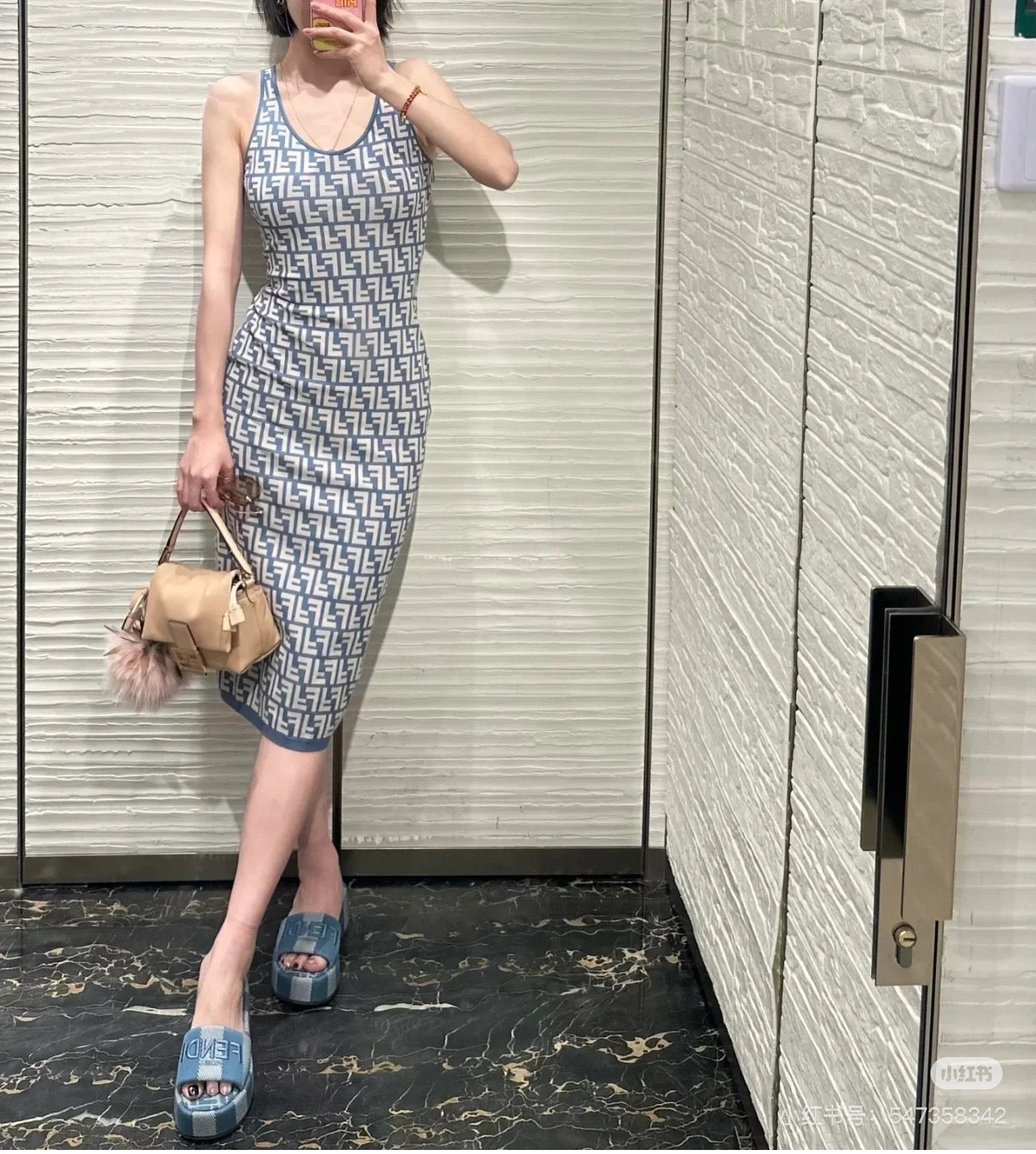 25ss jacquard knitted dress