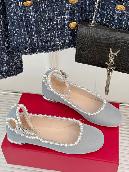 R Vi pearls ballerina shoes