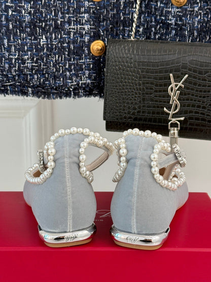 R Vi pearls ballerina shoes