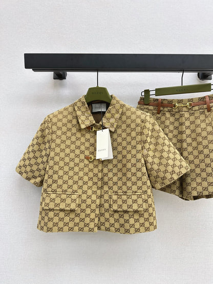 G 25ss jacquard short sleeve suit