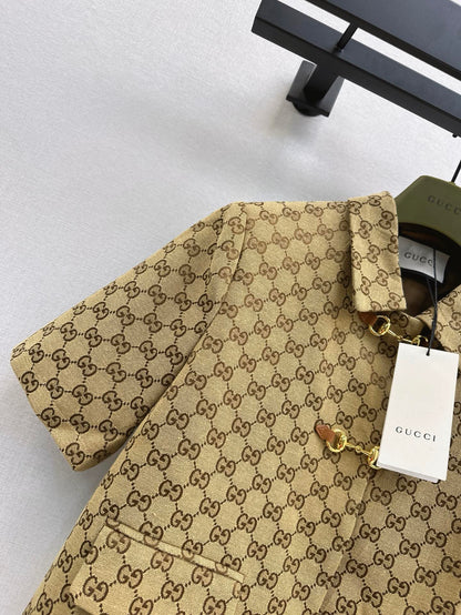 G 25ss jacquard short sleeve suit