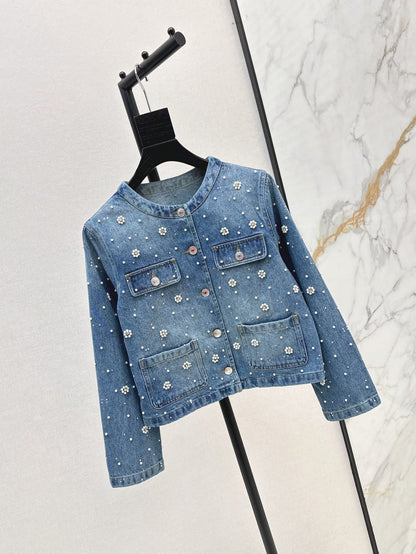 25ss beaded denim jacket